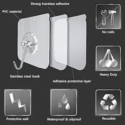 Powerful Transparent Wall Hook (10 Pcs)